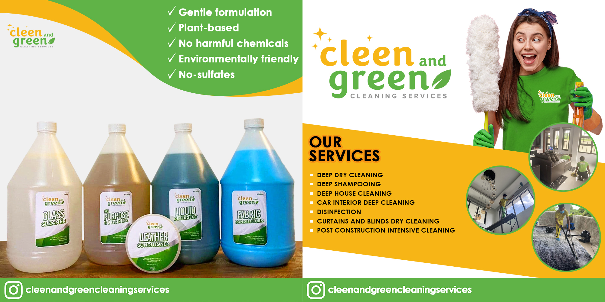 Cleen and Green, the ecofriendly cleaning service Philippines Graphic