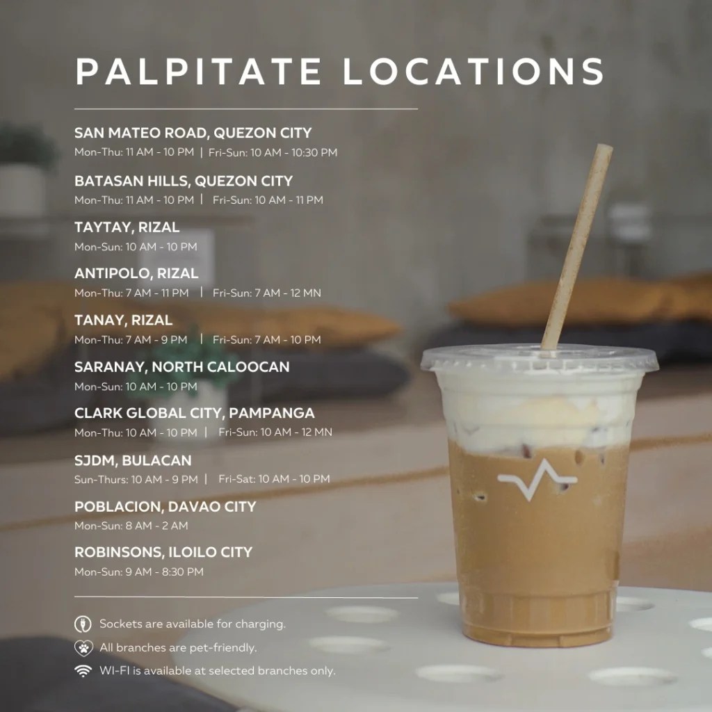 Palpitate Coffee Menu With Updated Prices Philippines 2024