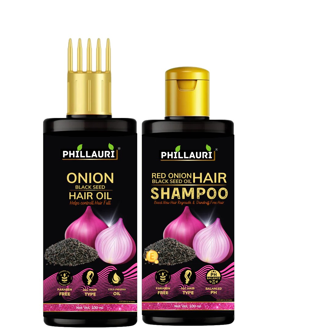 Phillauri Onion Black Seed Hair Oil With Shampoo combo For Hair Growth