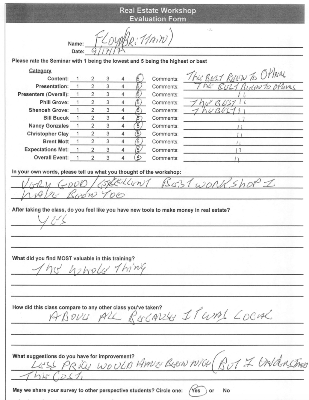 Phill Grove Texas Real Estate Evaluation Floyd Phill Grove