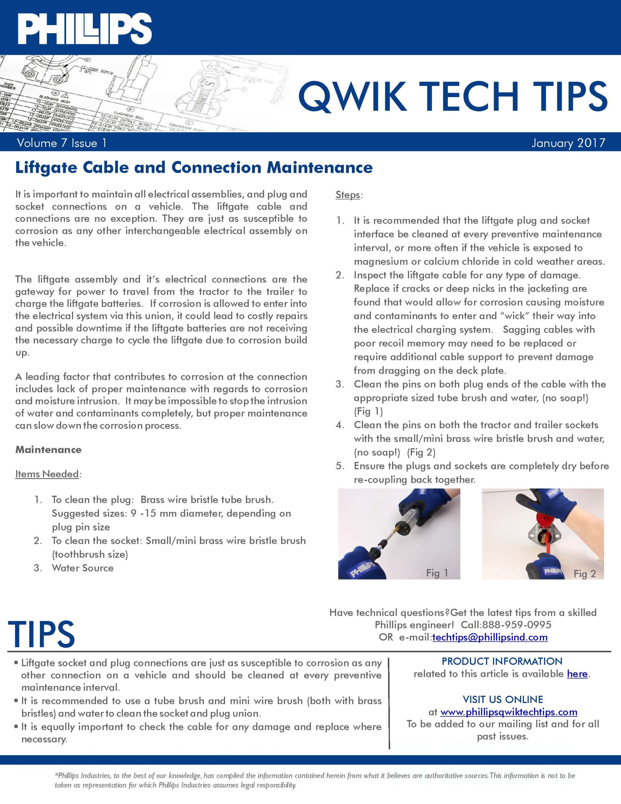 Liftgate Cable and Connection Maintenance Phillips Ind