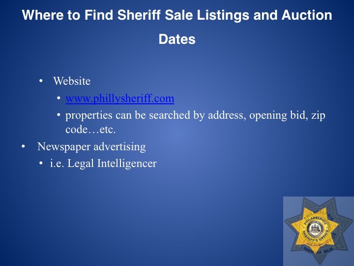 Everything You Need to Know About Sheriff Sales Philadelphia Sheriff's Office