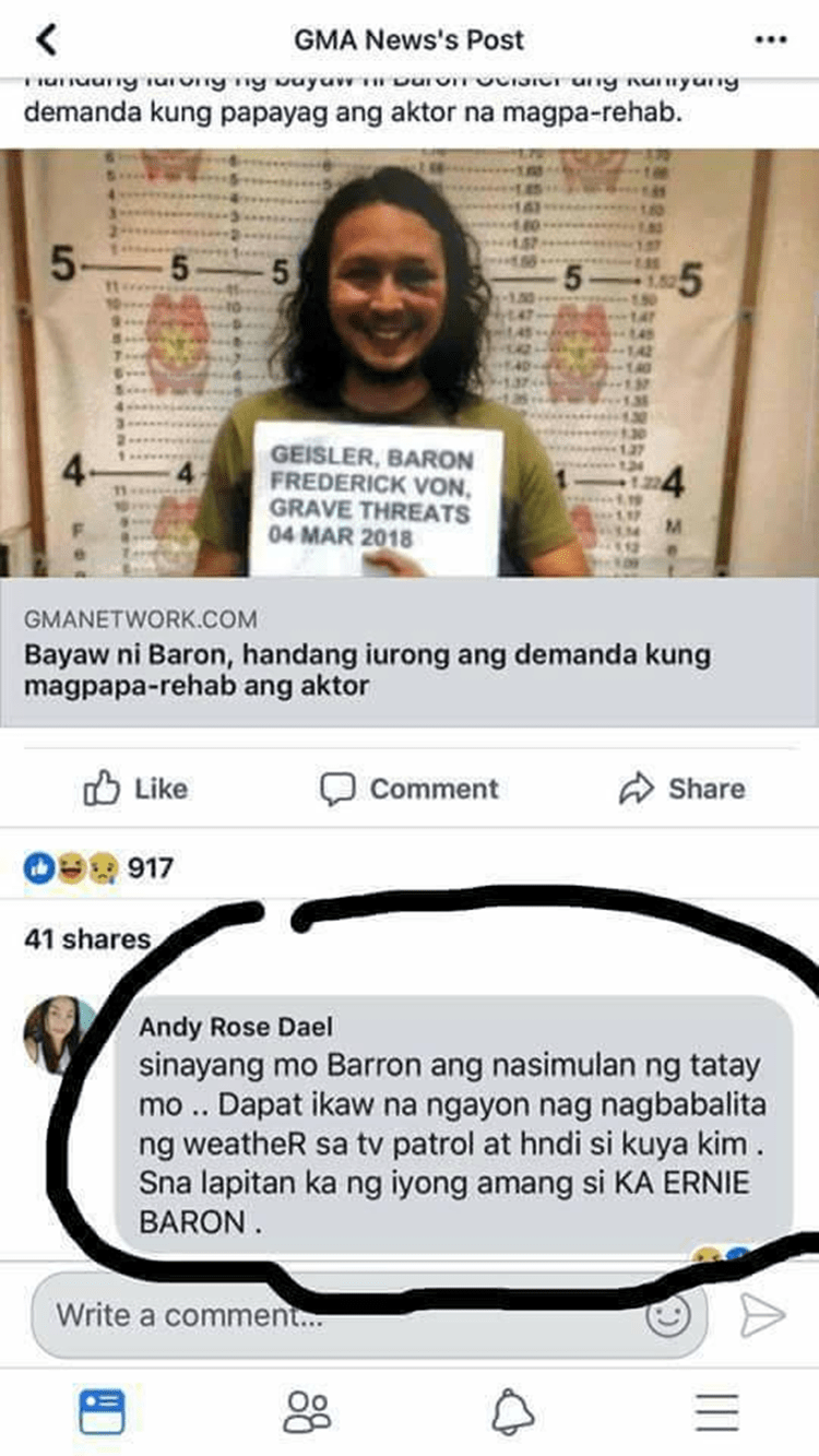 Netizen Unexpectedly Calls Baron Geisler As Ernie Baron’s Son
