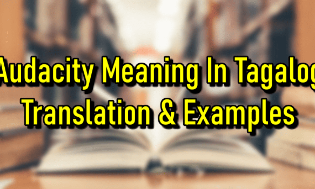 Audacity Meaning In Tagalog – Translation & Examples