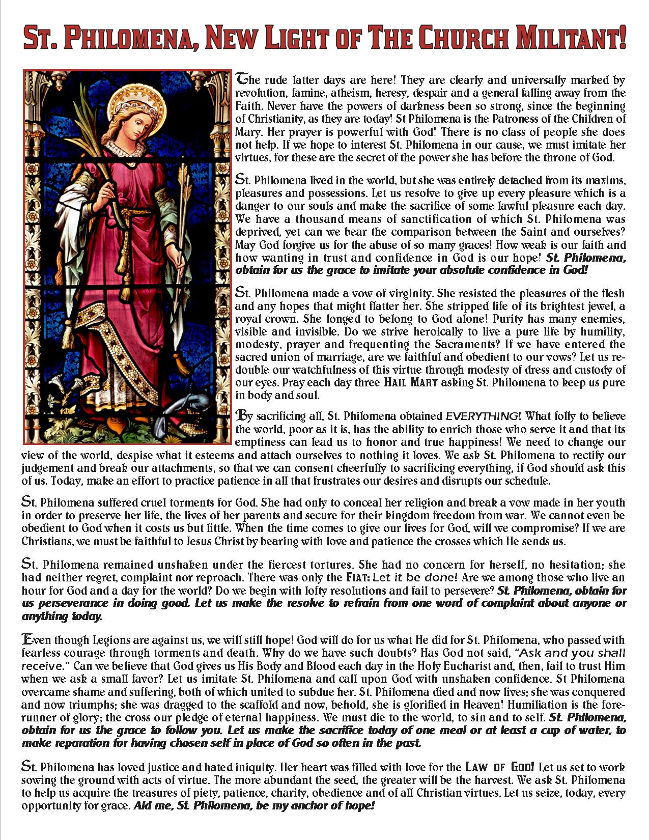 The Universal Living Rosary Association of Saint Philomena