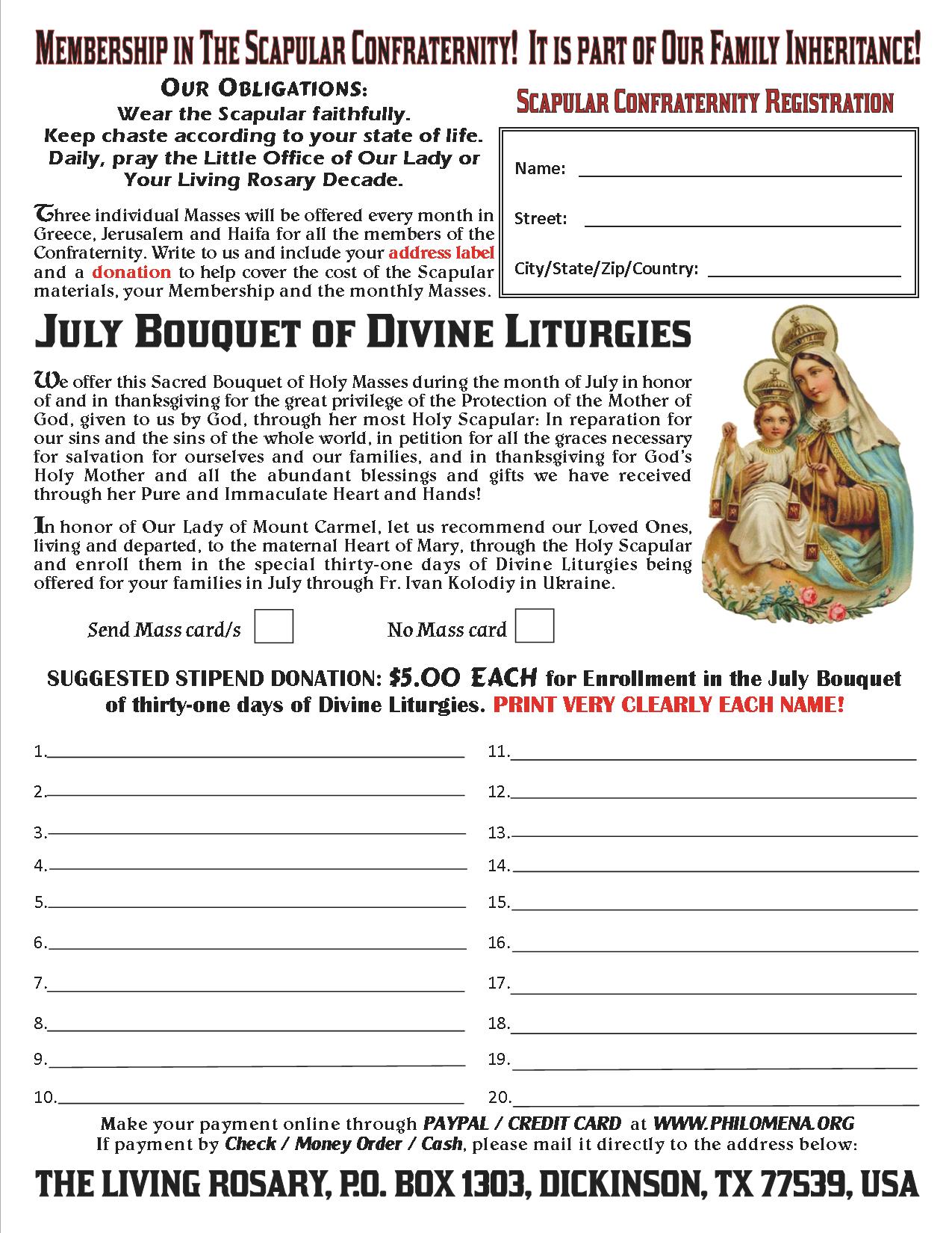 The Universal Living Rosary Association of Saint Philomena