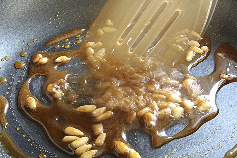 caramelized pine nuts