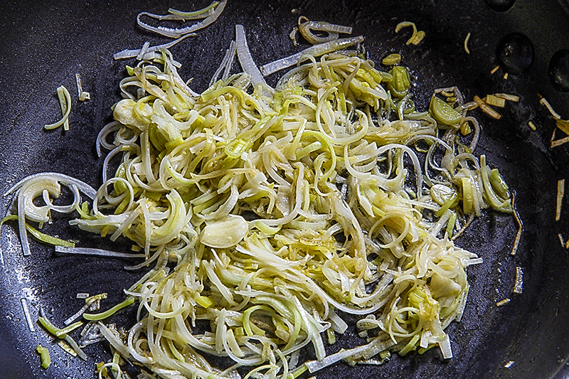 leeks sauteed
