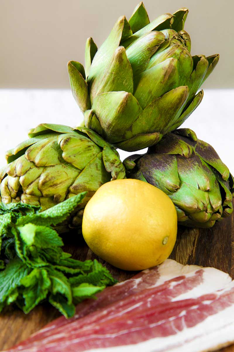 SAUTEED ARTICHOKES with bacon and garlic
