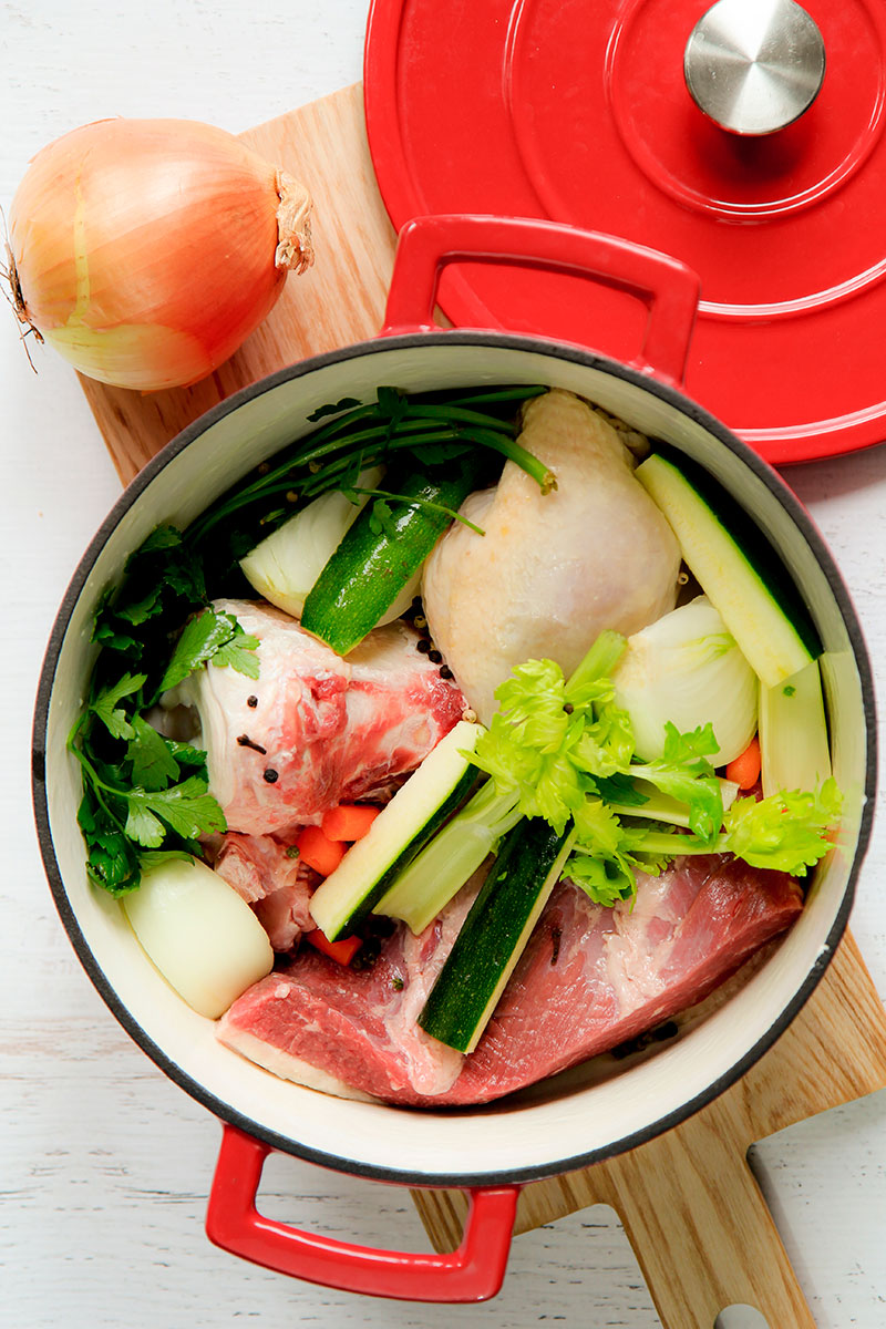 BEEF STOCK with chicken and vegetables Italian way