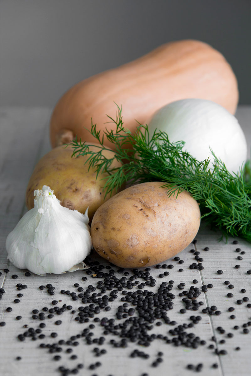 BUTTERNUT SQUASH SOUP with Beluga lentils - vegan and detox recipe