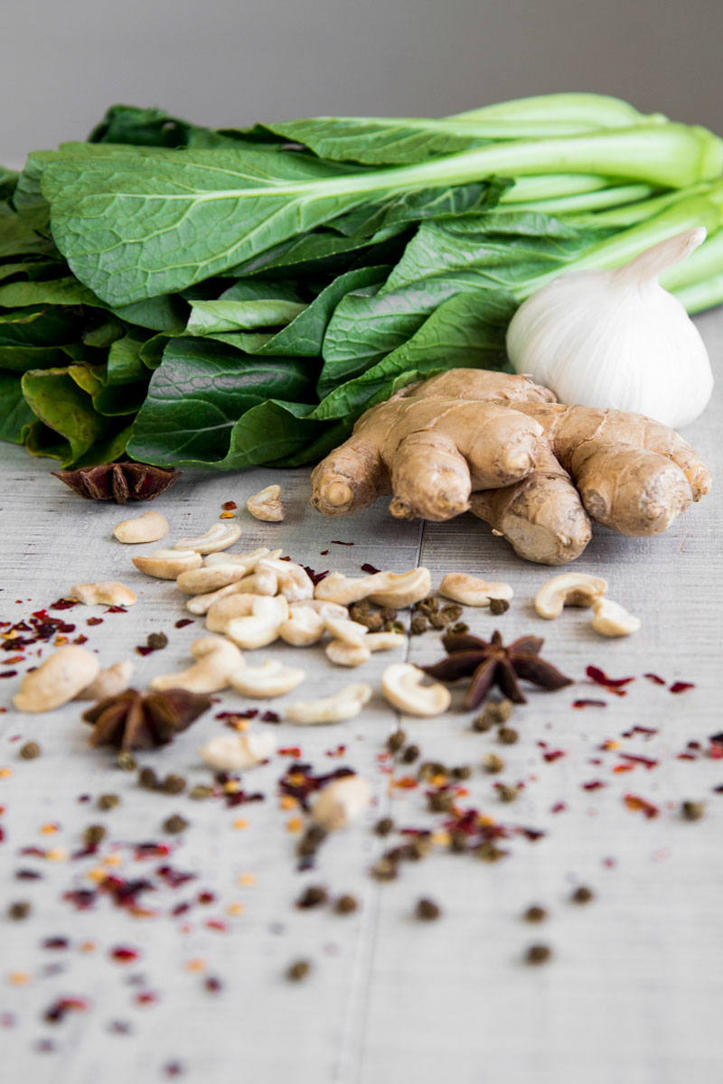 GAI LAN (CHINESE BROCCOLI) STIR FRY with Sichuan pepper and garlic