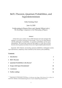 Bell's Theorem, Quantum Probabilities, and Superdeterminism - PhilSci