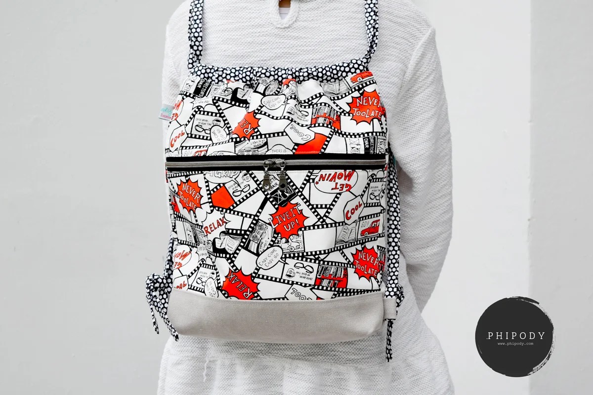 Easy Come Easy Go Begonia Drawstring Backpack Phipody