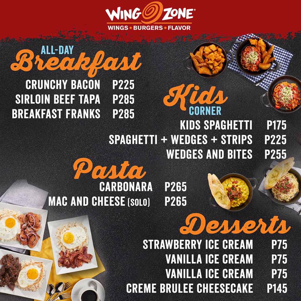 Wing Zone Philippines Menu Prices 2024