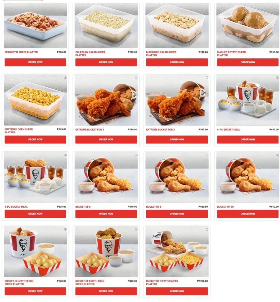 KFC Philippines Menu Prices 2024