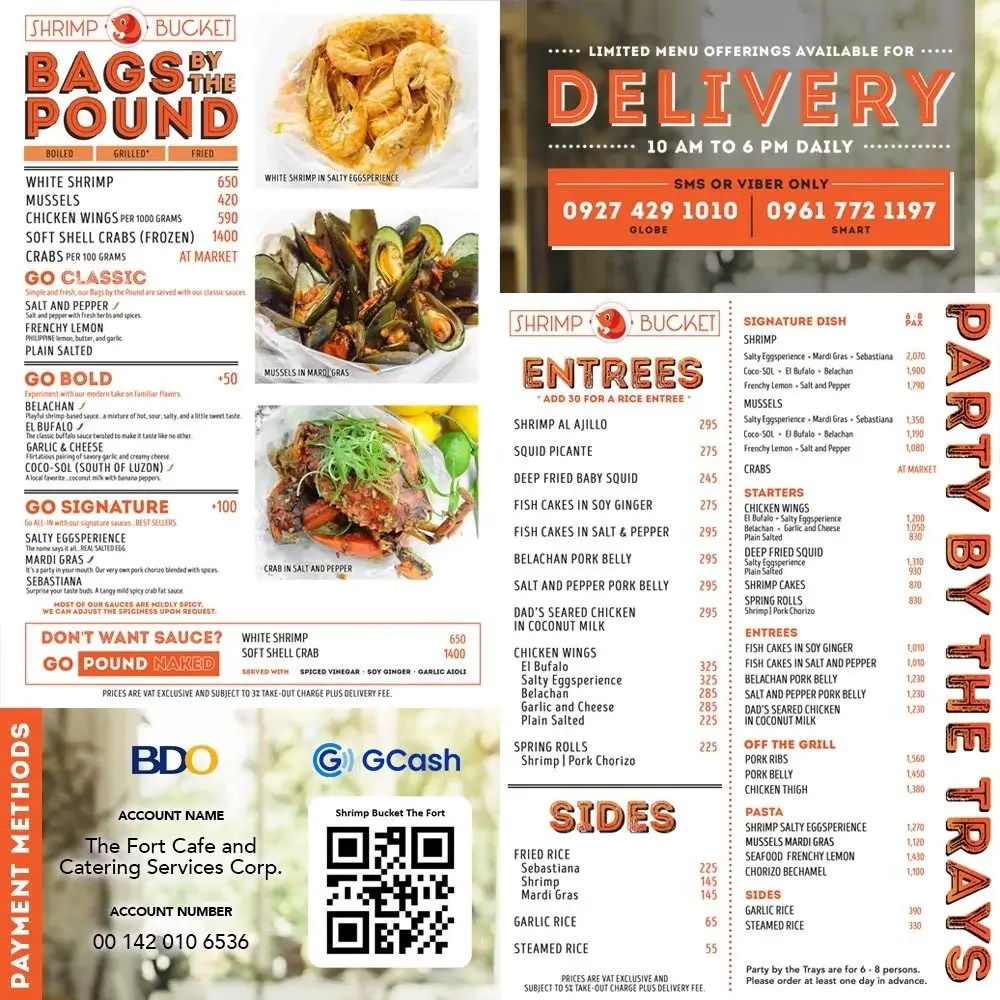 Shrimp Bucket Philippines Menu Prices 2024