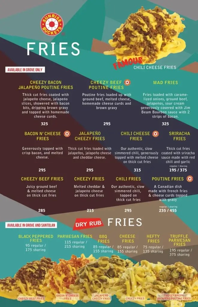Sunrise Buckets Philippines Menu Prices 2024