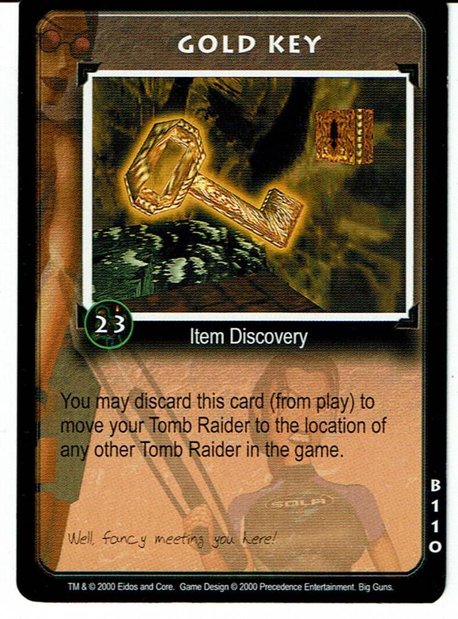 TOMB RAIDER CCG BIG GUNS RARE CARD B110 GOLD KEY Phoenix Cards