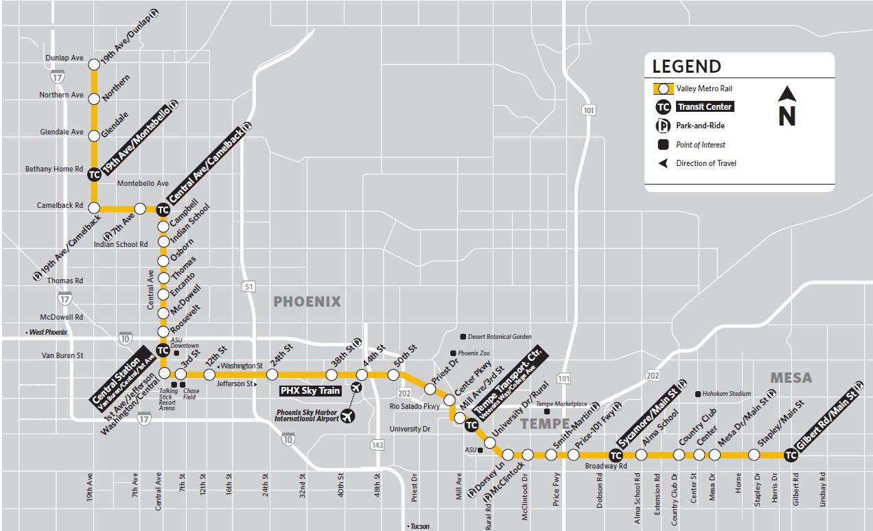 Phoenix Metro Light Rail Map