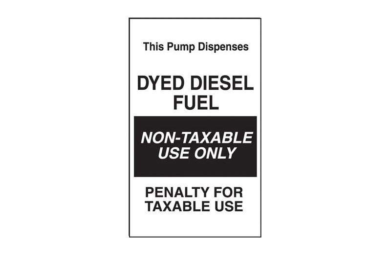 Dyed Diesel Fuel Nontaxable Use Only 6″ X 10″ Phoenix Pump, Inc.