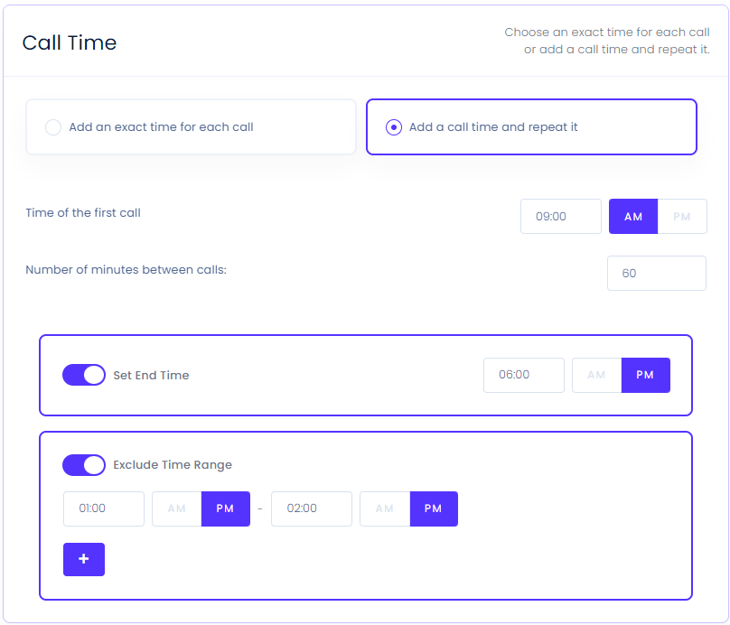 Configuring Schedules Phone Number Monitoring