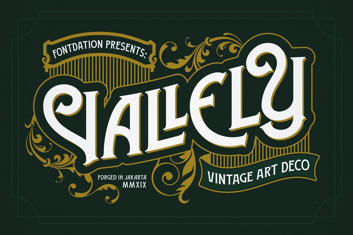 Twicolabs Fontdation Vallely Vintage Font (2 fonts) 18