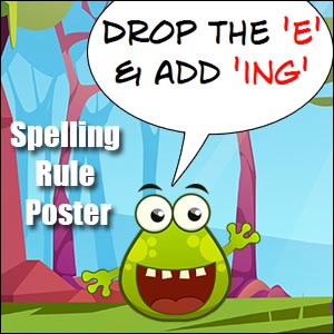 Drop the e and Add ing - Spelling Rules Poster - Free & Printable