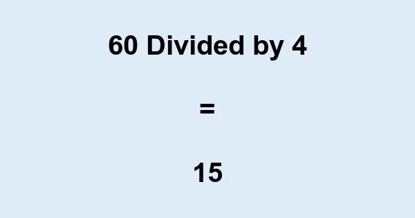 What Is 60 Divided By 4 Using Long Division?
