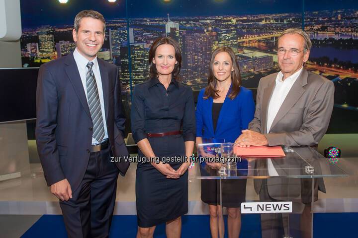 Thomas Mohr / Eva Glawischnig / Gundula Geiginger / Wolfgang Bachmayer Puls 4 News Wahlarena