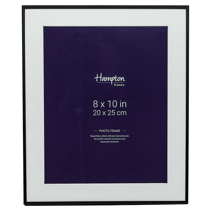 Madrid 8×10 Thin Black Photo Frame With Mount Hampton Frames Retail