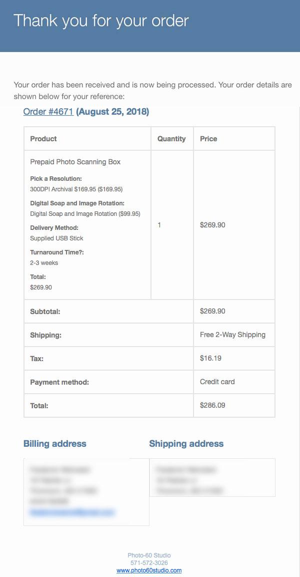 Bulk Scanning Services, Photo Scanning Service Photo60 Studio