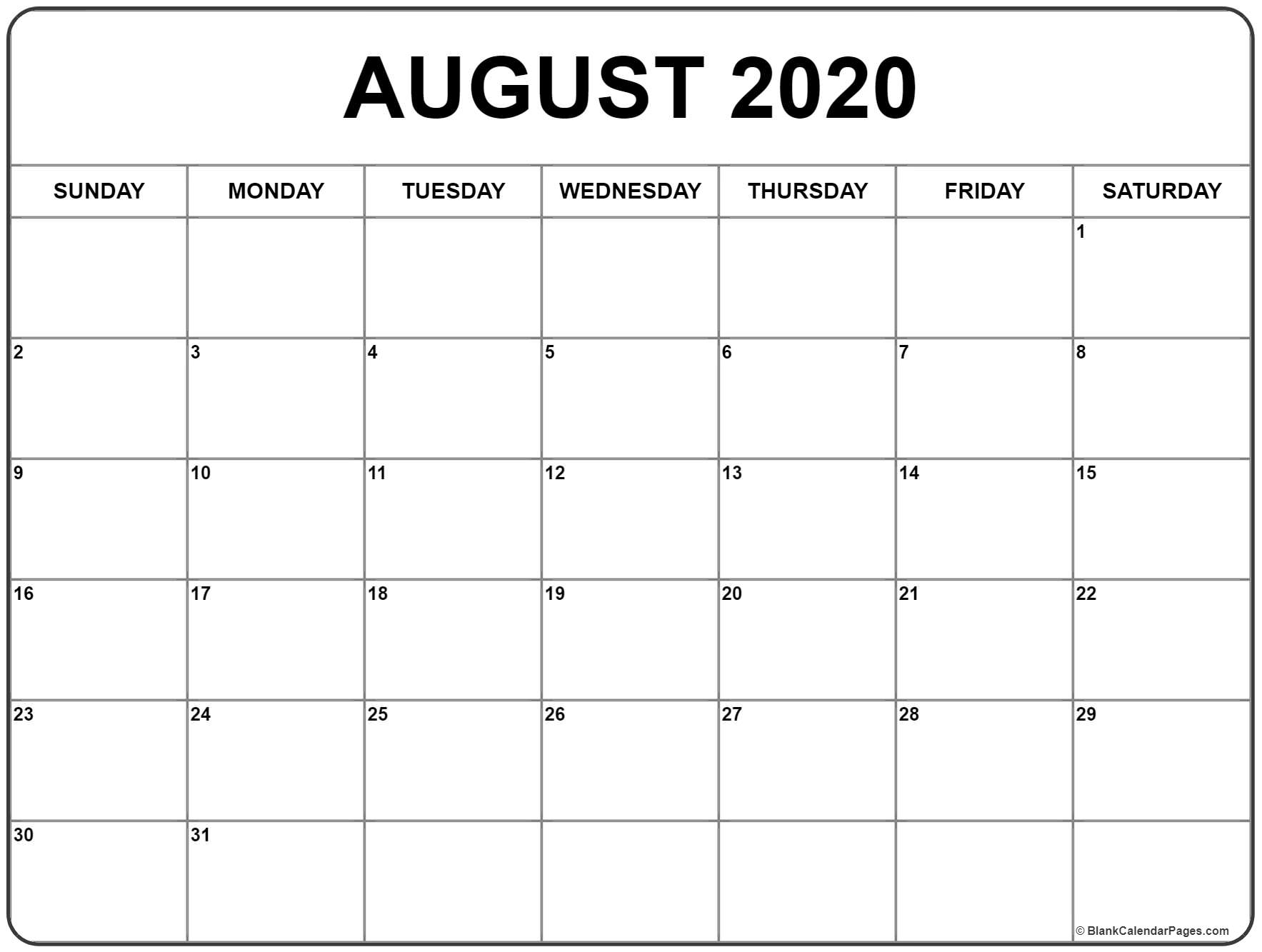 Fill In August Schedule Best Calendar Example