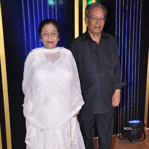 J Om Prakash with wife at SonInLaw Rakesh Roshan's b'day party, held