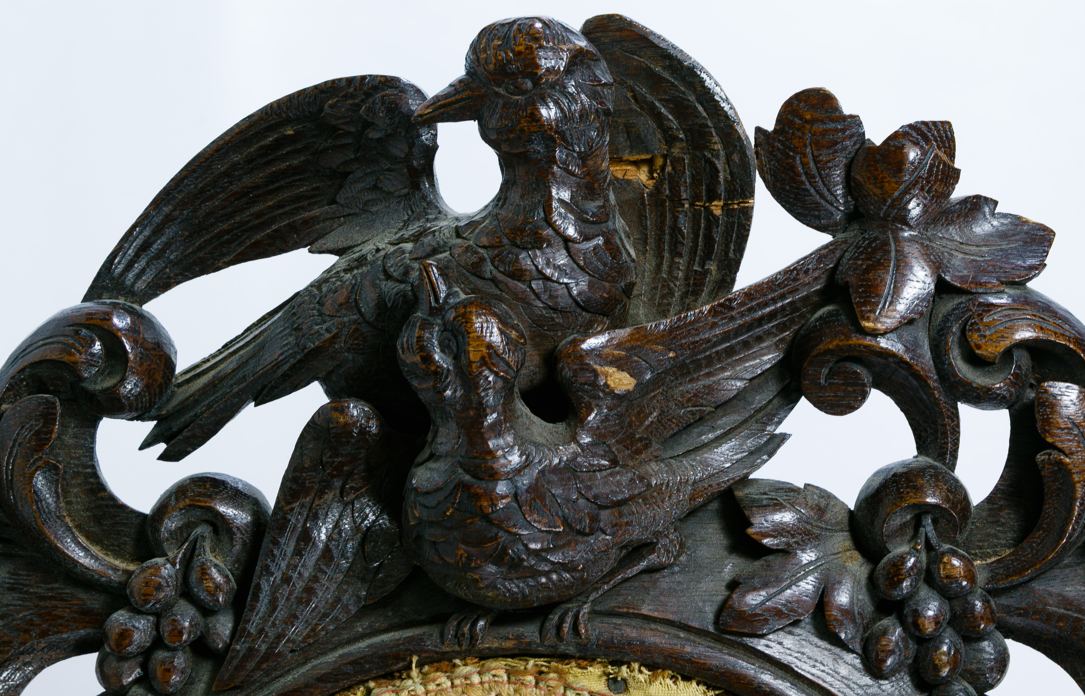 Carved Bird Doll Headboard