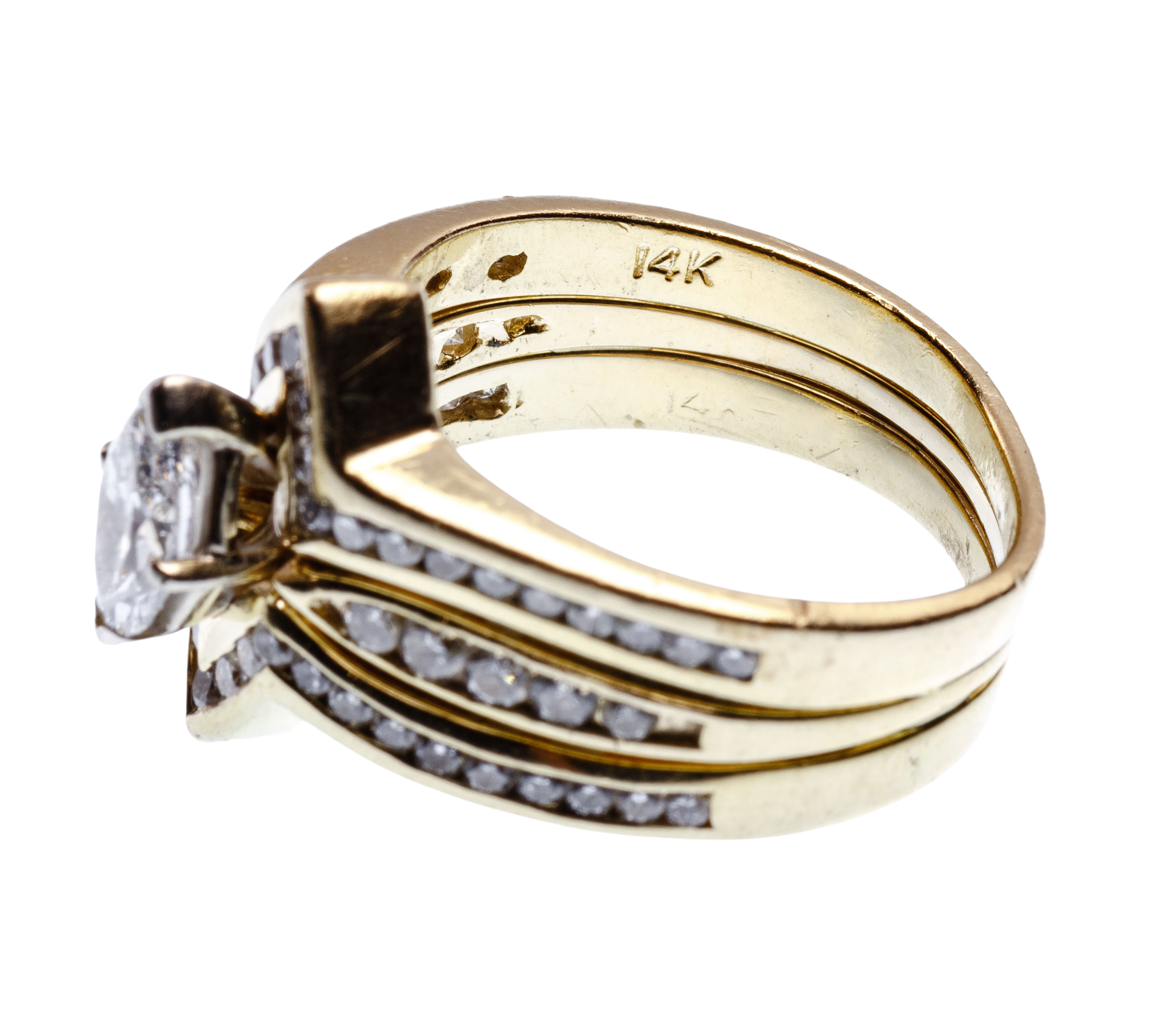 14k Yellow Gold And Diamond Ring Auction