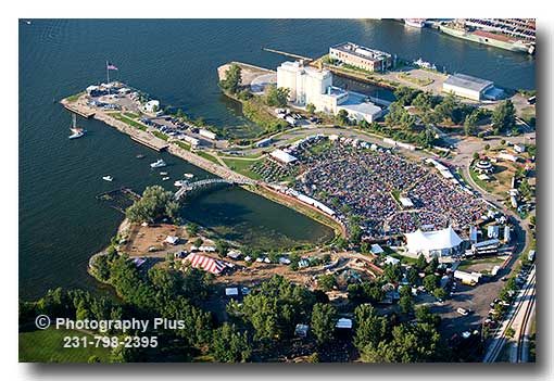 unity festival 2023 michigan Aerial photo of the Unity Music Festival held each year at Heritage Landing in Muskegon MI on