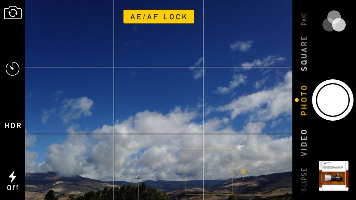 Exposure Compensation on the iOS 8 Camera App