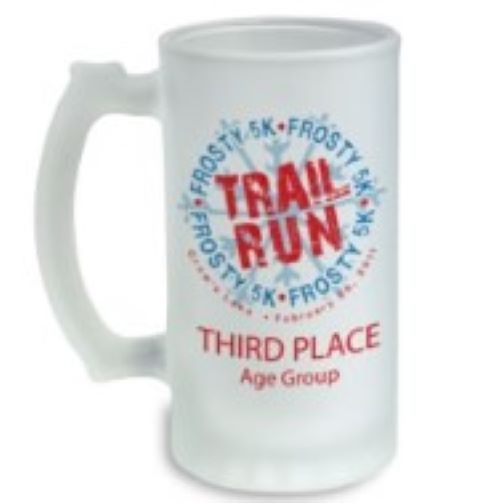 16 oz Glass Beer Stein Frosted PhotoStuff