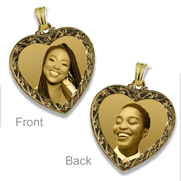 Gold Plate Double Sided Photo Pendant Personalised Jewellery