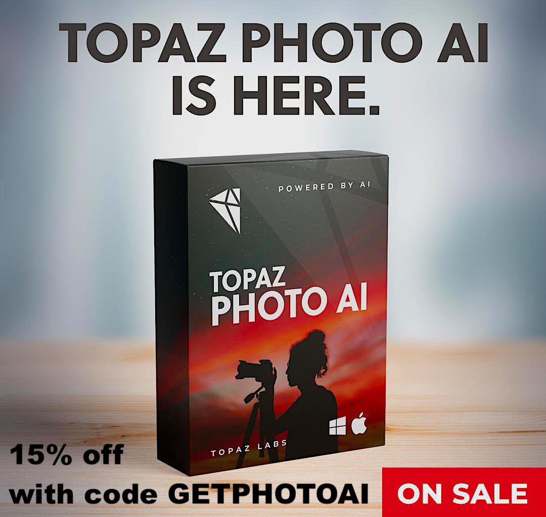 Topaz Photo AI intro offer is set to expire tomorrow (coupon code