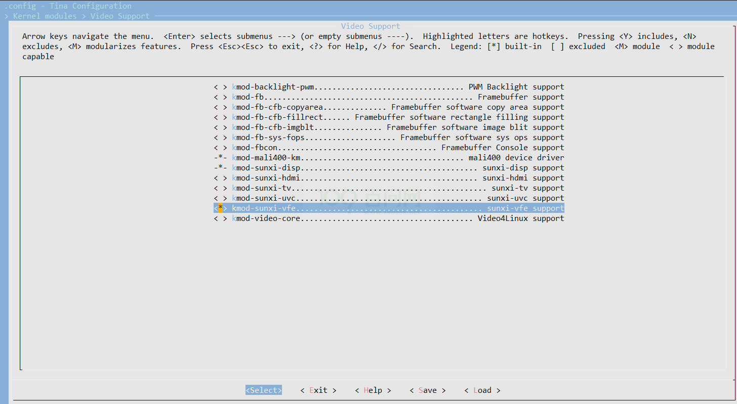 模块配置 全志Linux TinaSDK开发完全手册