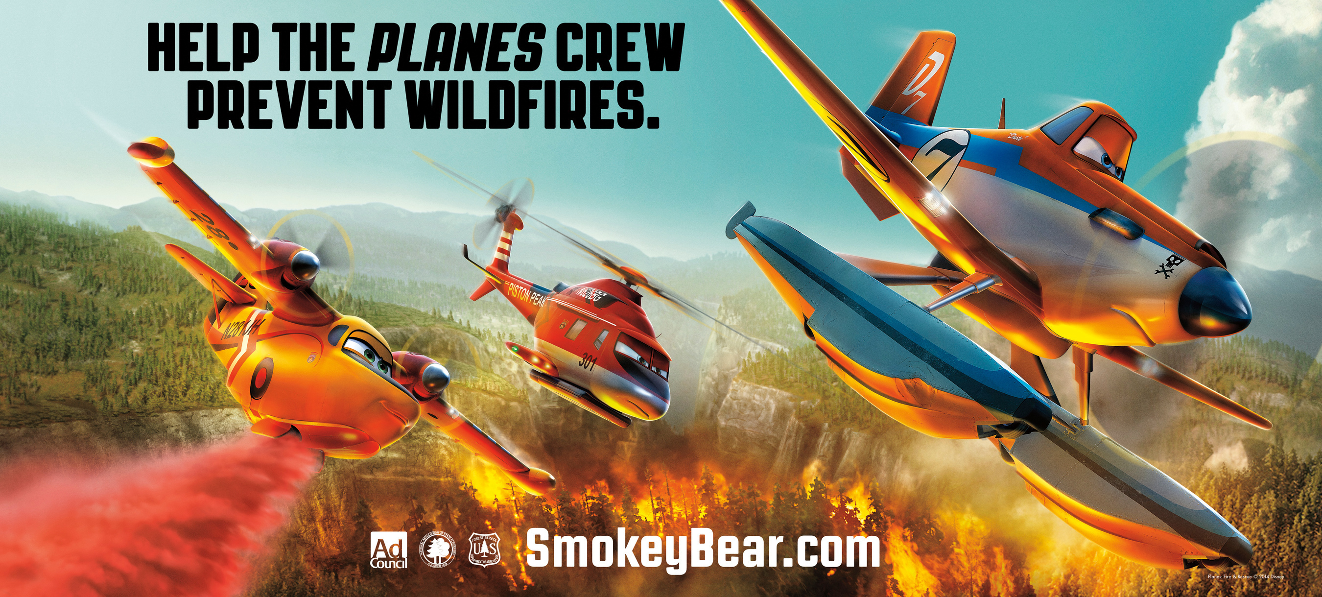 Characters from Disney's Planes Fire & Rescue Join Smokey Bear in New