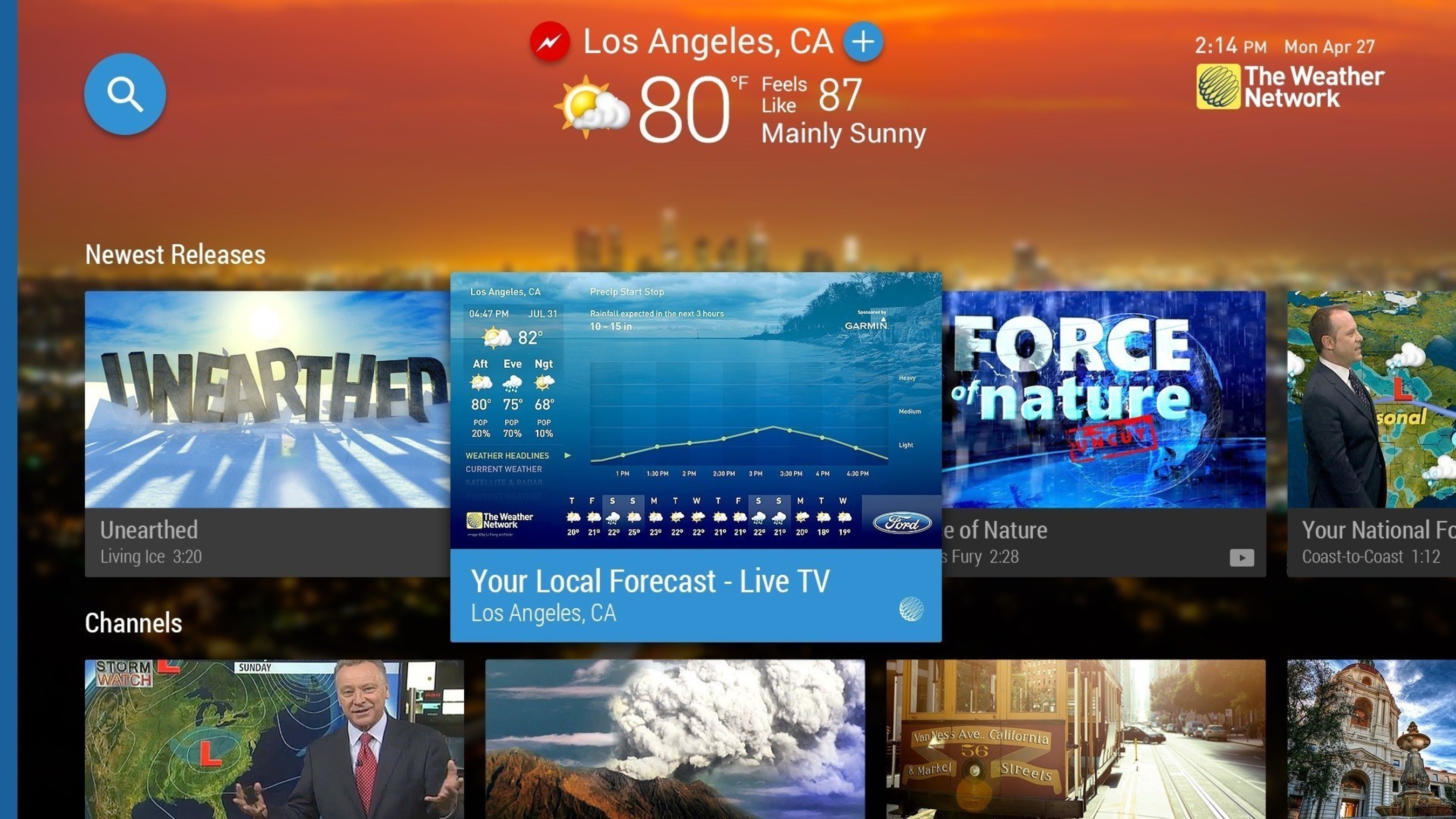 The Weather Network launches first ever live weather Android TV App channel