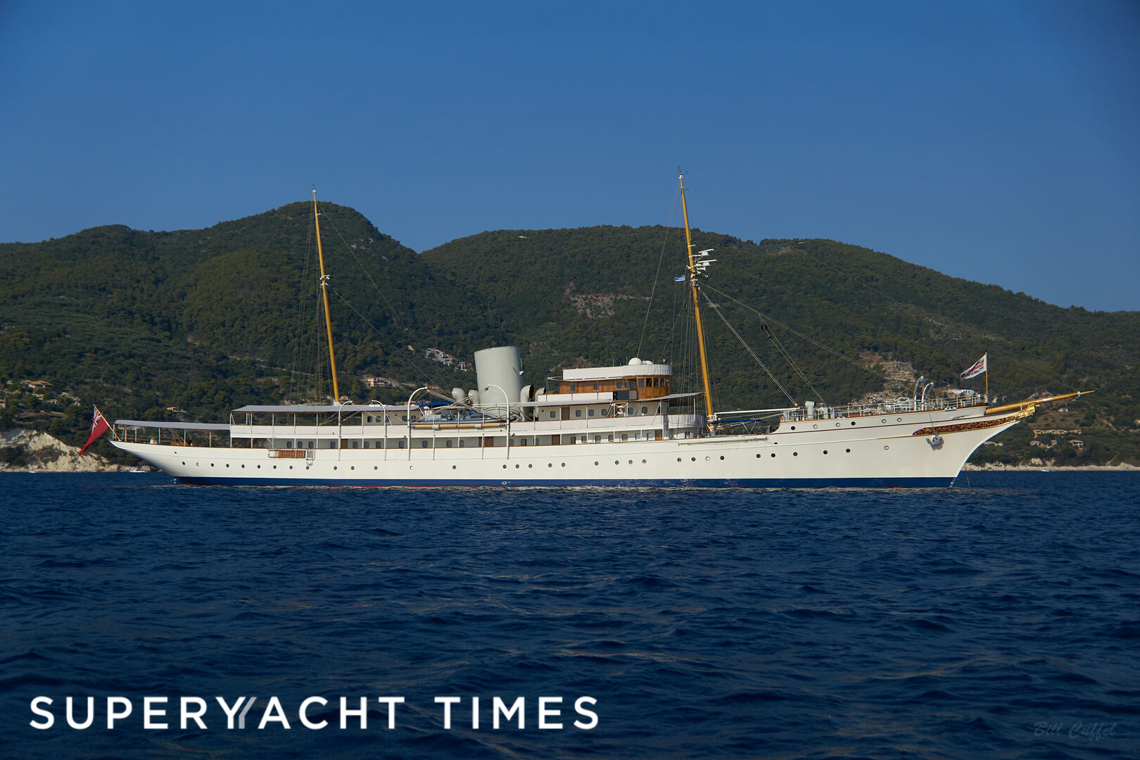 Classic yacht Nahlin in the Ionian Islands