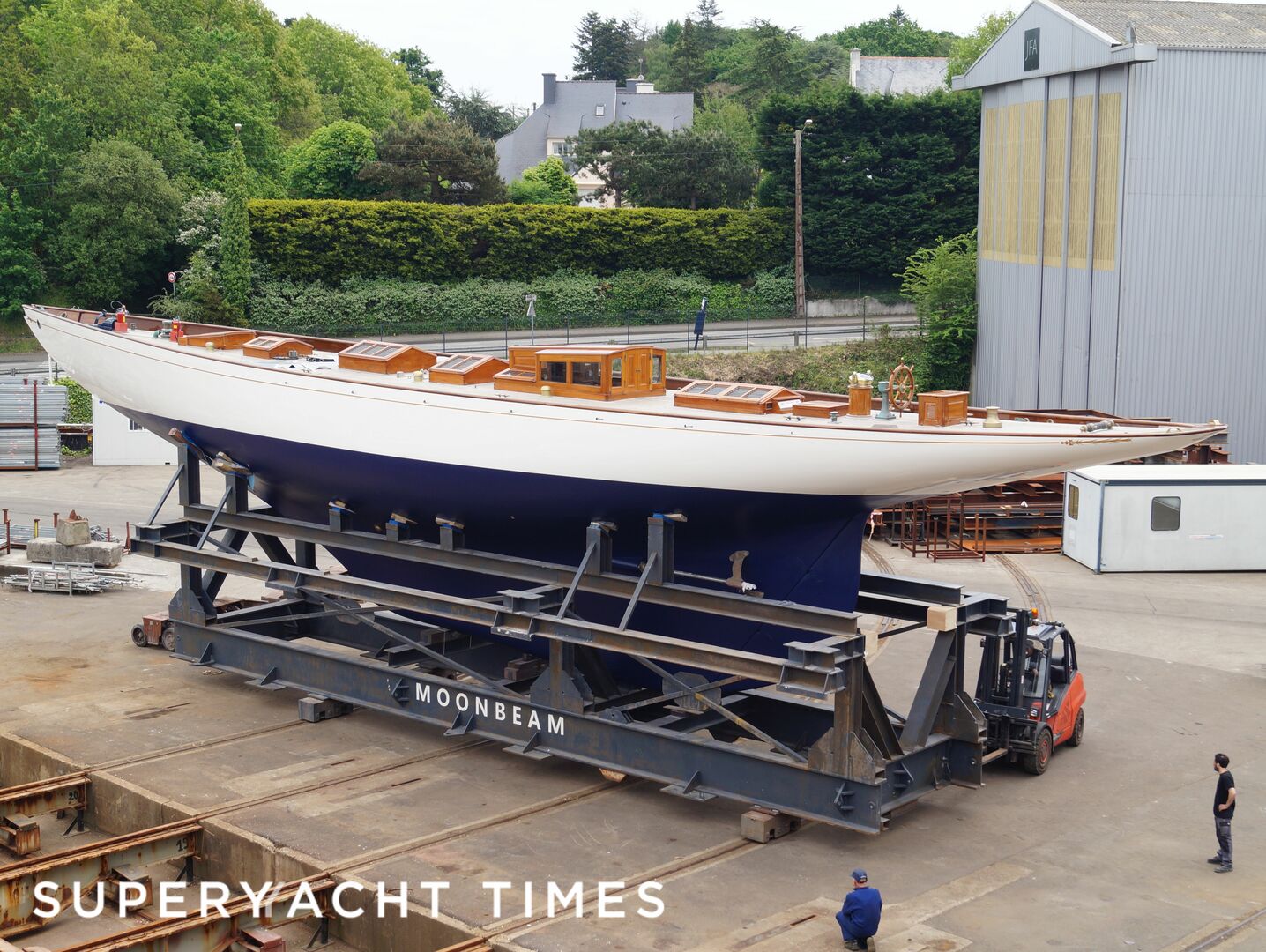 The historic 32m Fife sloop Moonbeam IV completes refit at JFA Yachts