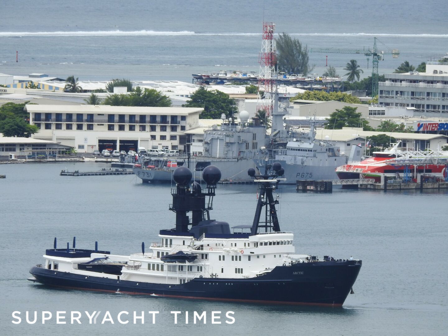 88m explorer yacht Arctic P in Papeete