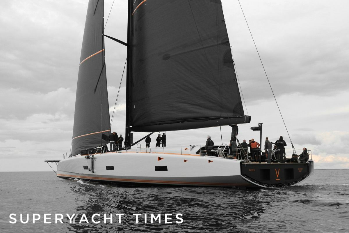 34m Baltic 111 foilassisted sailing yacht Raven begins sea trials