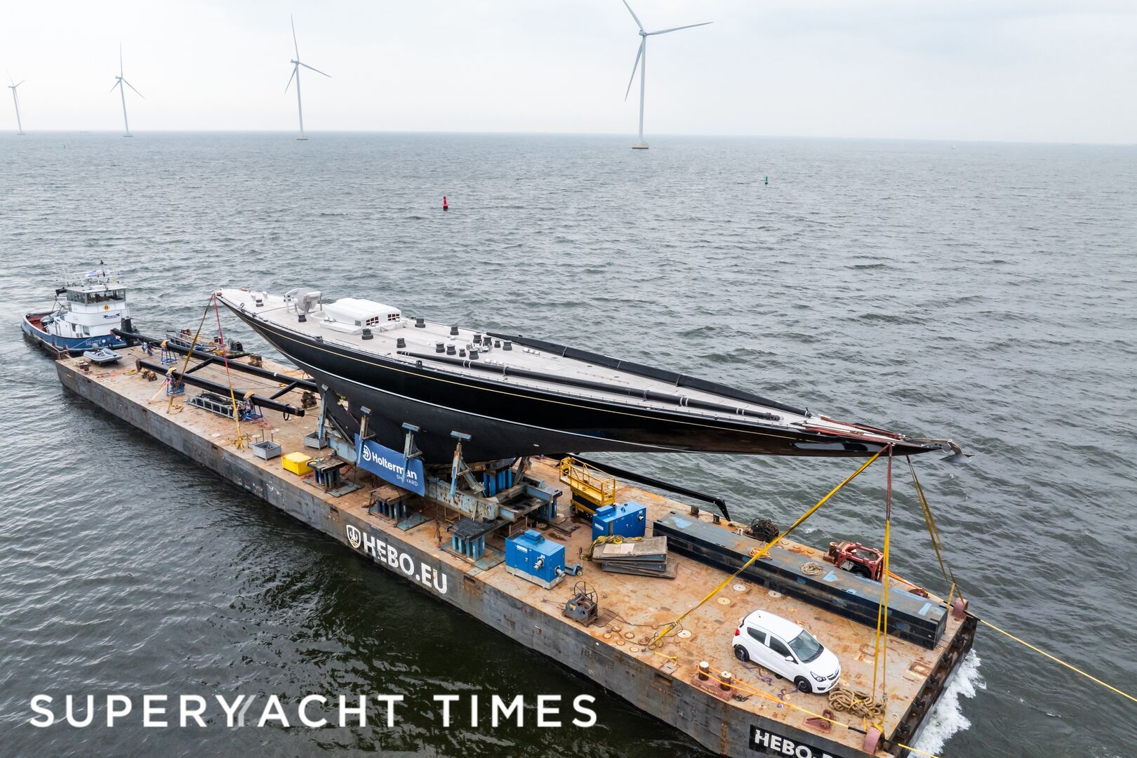 J Class sailing yacht Hanuman arrives at Holterman for refit