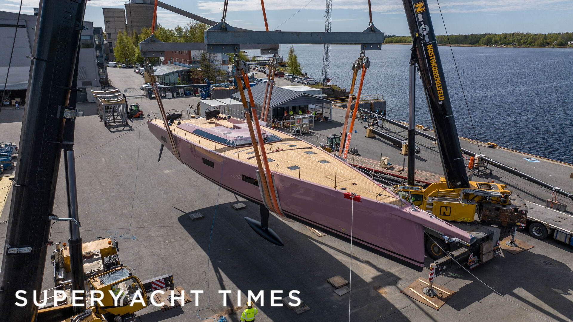 24m Baltic 80 Custom rosé sailing yacht launched